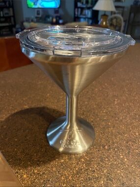 Orca chasertini Stainless Steel Martini Tumbler with Clear Lid - Silver